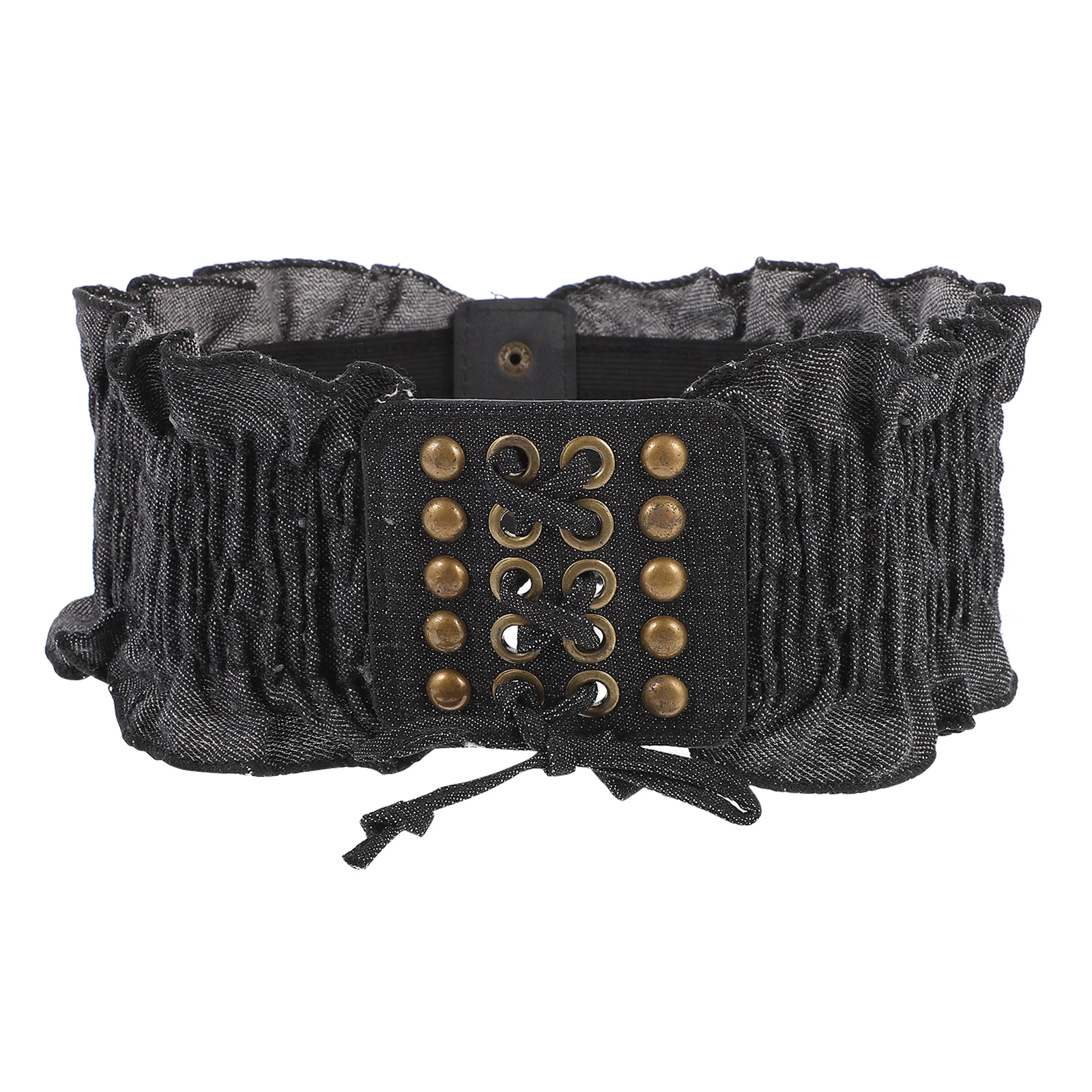 1개 허리 거들 탄력 있는 허리밴드 스타일리시한 데님 거들 통기성 편안한 착용감 하루 종일 착용 가능 모던 패션 룩