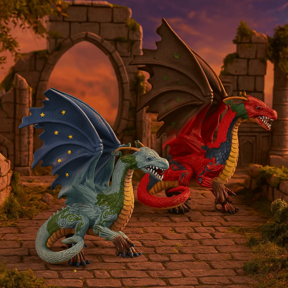 Simulation Warcraft Dragon Mythical Creatures Toy Handmad PVC Myth Dragon Figures Animals Figure Crafts Dragon Animal Model