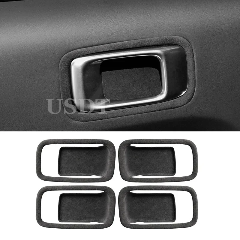 

For LEADING IDEAL LiXiang L9 L7 L8 2022 2023 2024 Made of Alcantara Suede Door Handle Bowl Frame Trim Stickers Covers