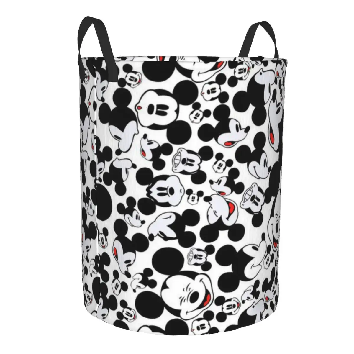 Customized Mickey Mouse Minnie Laundry Basket Collapsible Baby Hamper for Nursery Toys Organizer Storage Bins