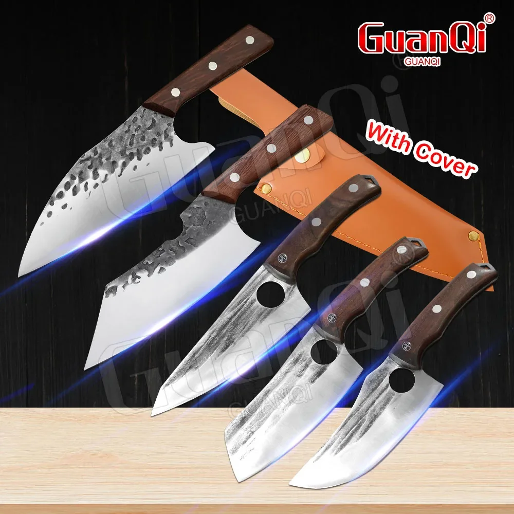 Kitchen Chef Knives 5CR15 Blade Wood Handle Meat Fruit Vegetable Fish Cleaver Knife Chinese Boning High Carbon Knives Cook Tools