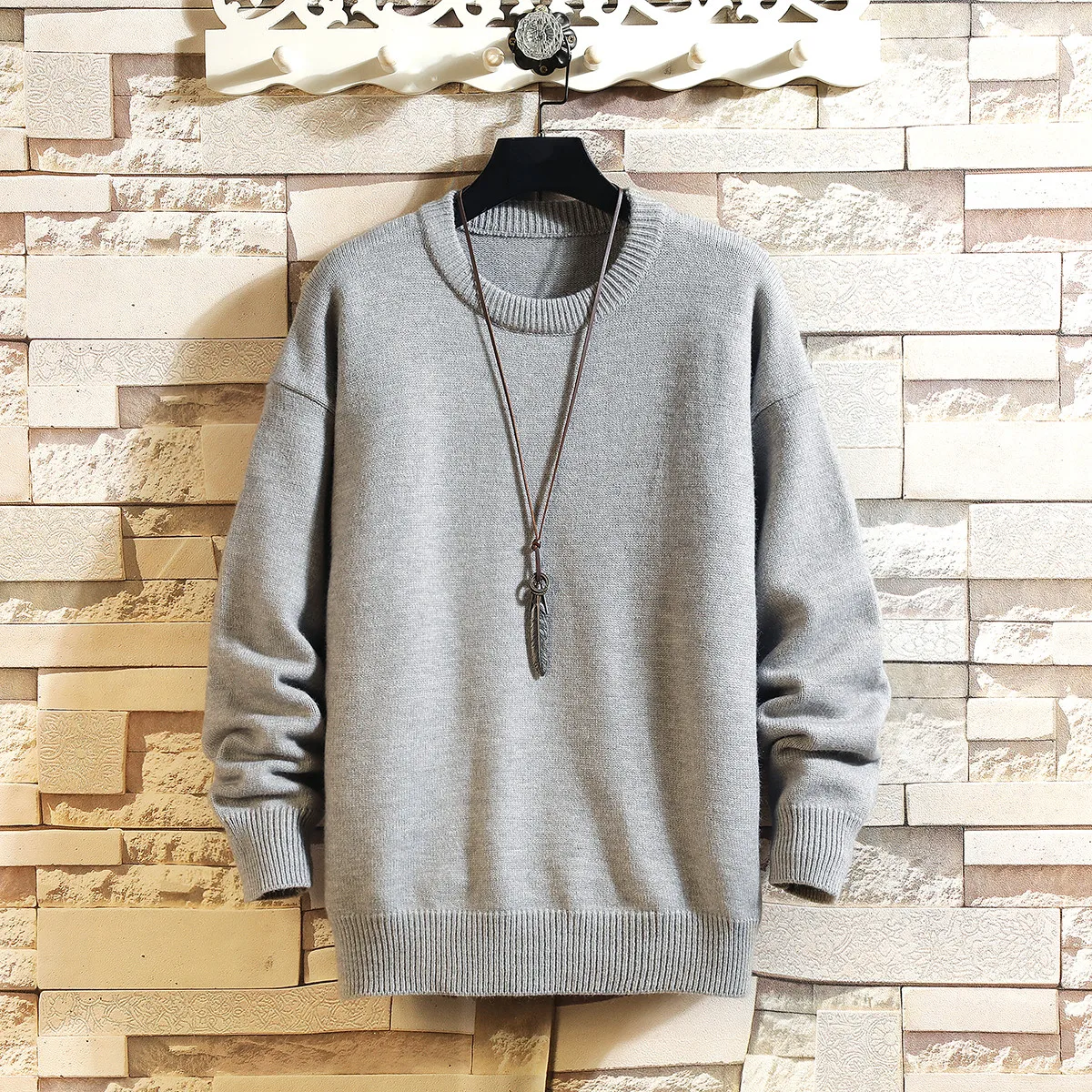 ربيع الخريف س الرقبة البلوفرات الرجال فضفاضة عادية محبوك الشارع الشهير البلوزات شيك سحب على كم طويل متماسكة سترة حجم كبير 5XL