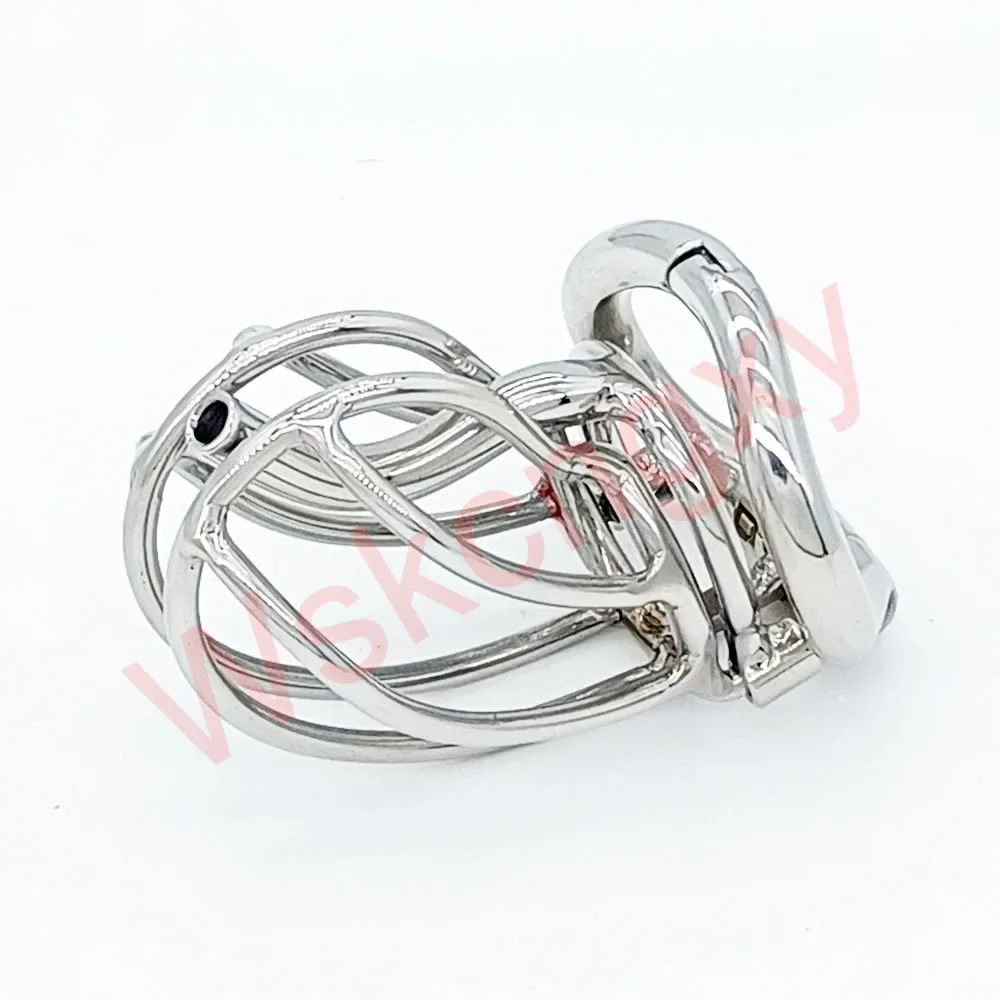 Unique Design Male Chastity Device Stainless Steel PA Puncture Cock Cage Bdsm Sex Toys for Men Penis Lock Cock Ring