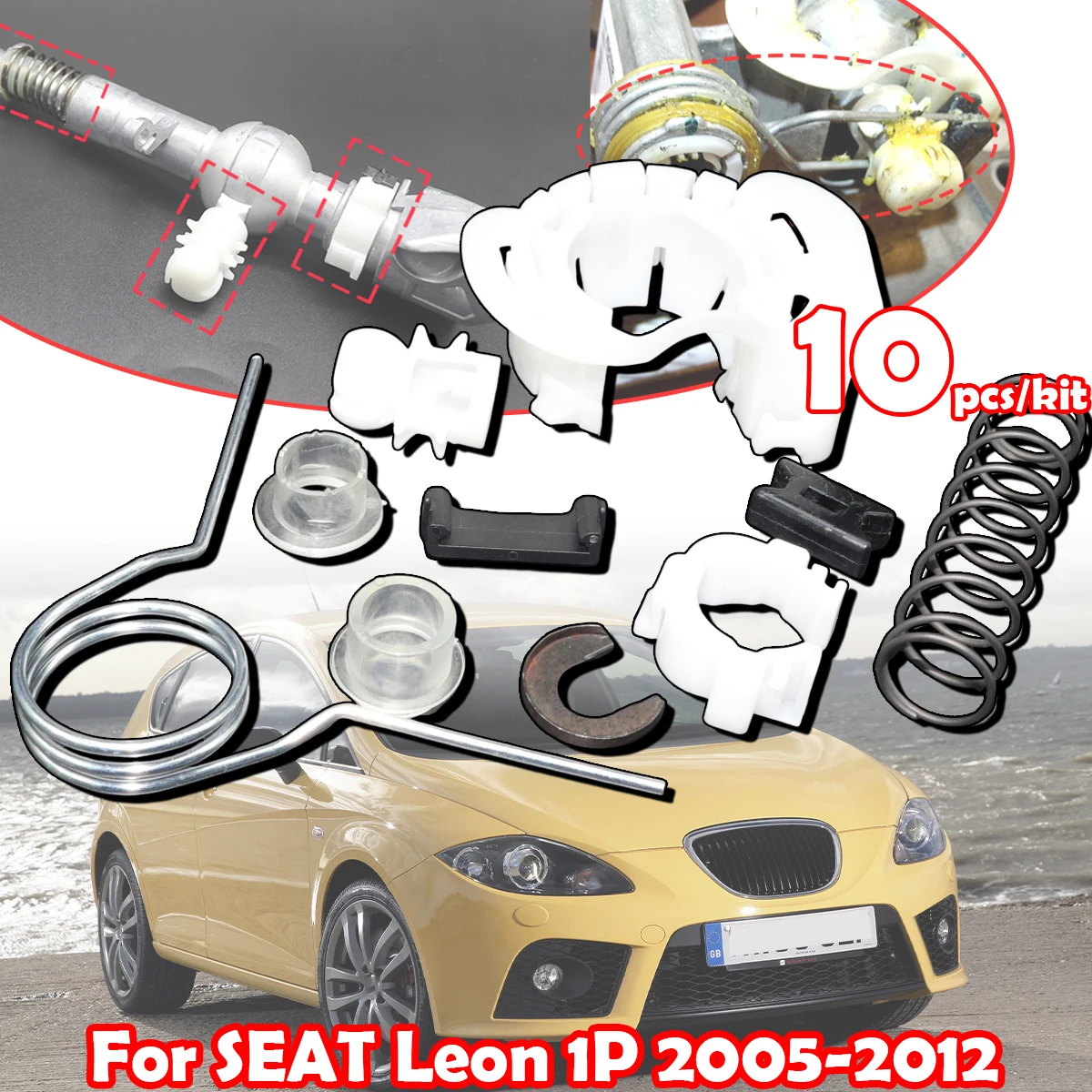 

For SEAT Leon 1P 2005-2012 Gear Shifter Selector Lever Shaft Gear Stick Spring Bushing MT Shift Issue Fix Linkage End Gearstick
