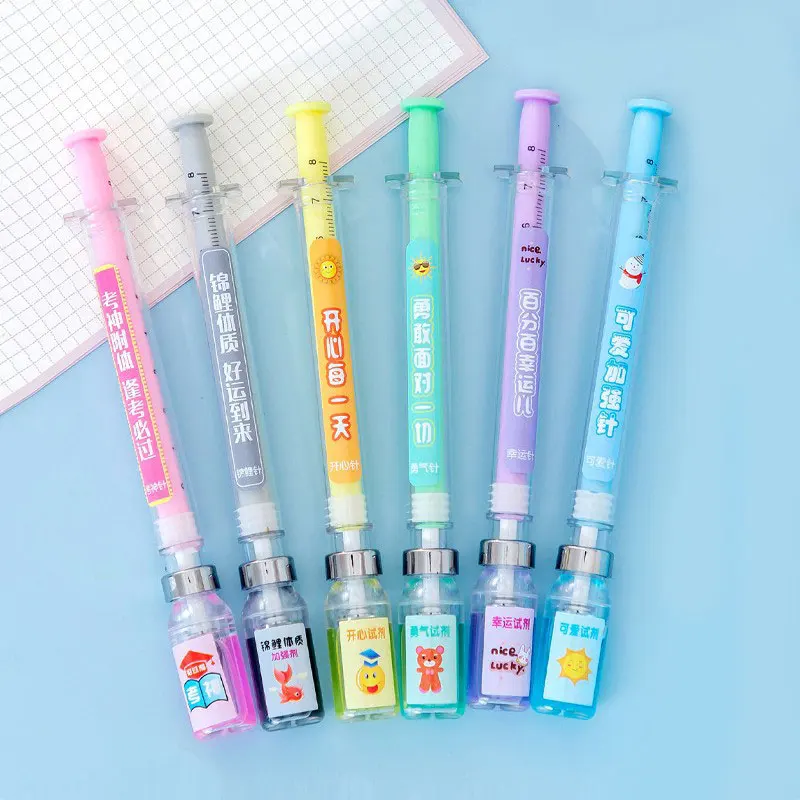 9Pcs Syringe Pens Creative-Fun Pen Novelty Medical Ballpoint Pens Nurse Doctor Pretend Play Party Supplies For Doctor Nurse