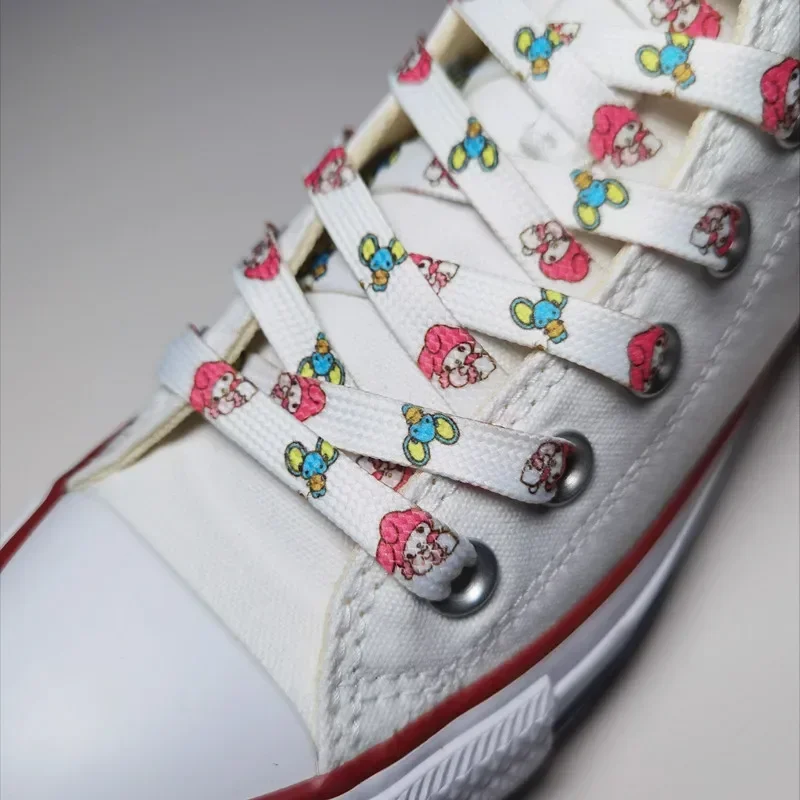 Sanrio Shoelace Cartoon Hello Kitty Kuromi Cinnamoroll Melody Printed Anime Graffiti Fashion Sneaker Accessory Graffiti Shoelace