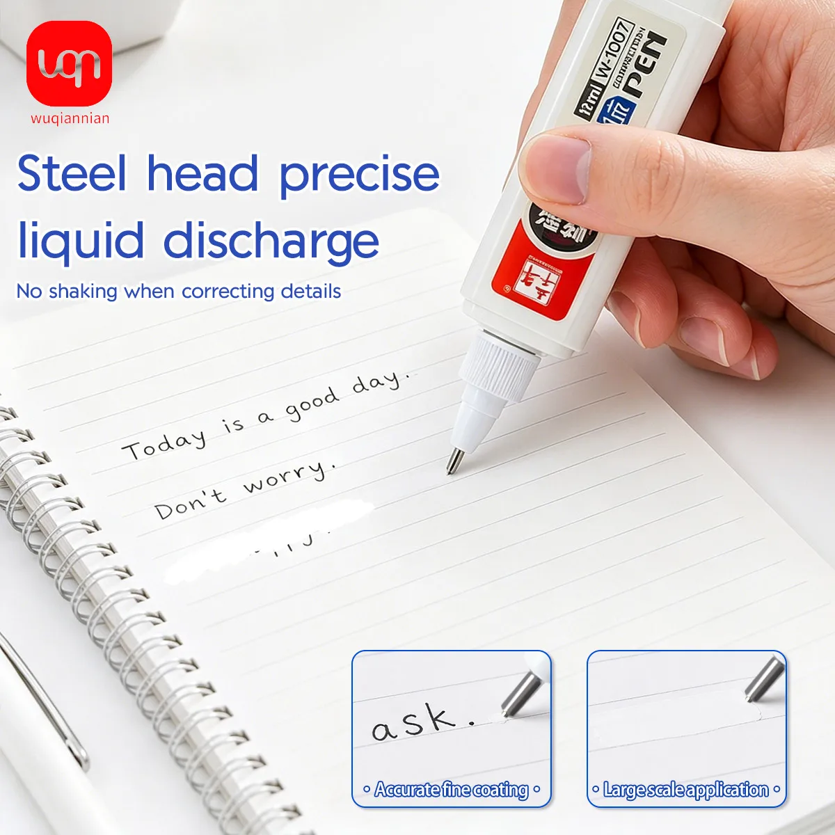 Picture 7: 12ml High-Coverage Correction Pen,Smooth And Quick-Drying White Correction Fluid, For Students, School, Office Use