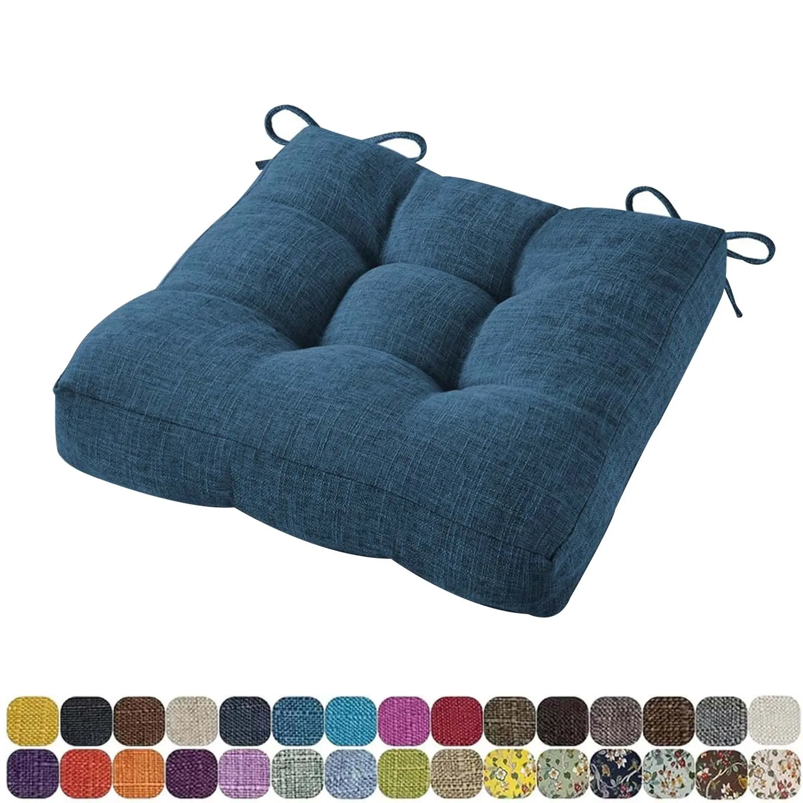 

Custom Square Seat Cushions With Straps Linen Windowsills Cushions Bench Chair Seats Patio Pads Bay Window Mats for Garden Home