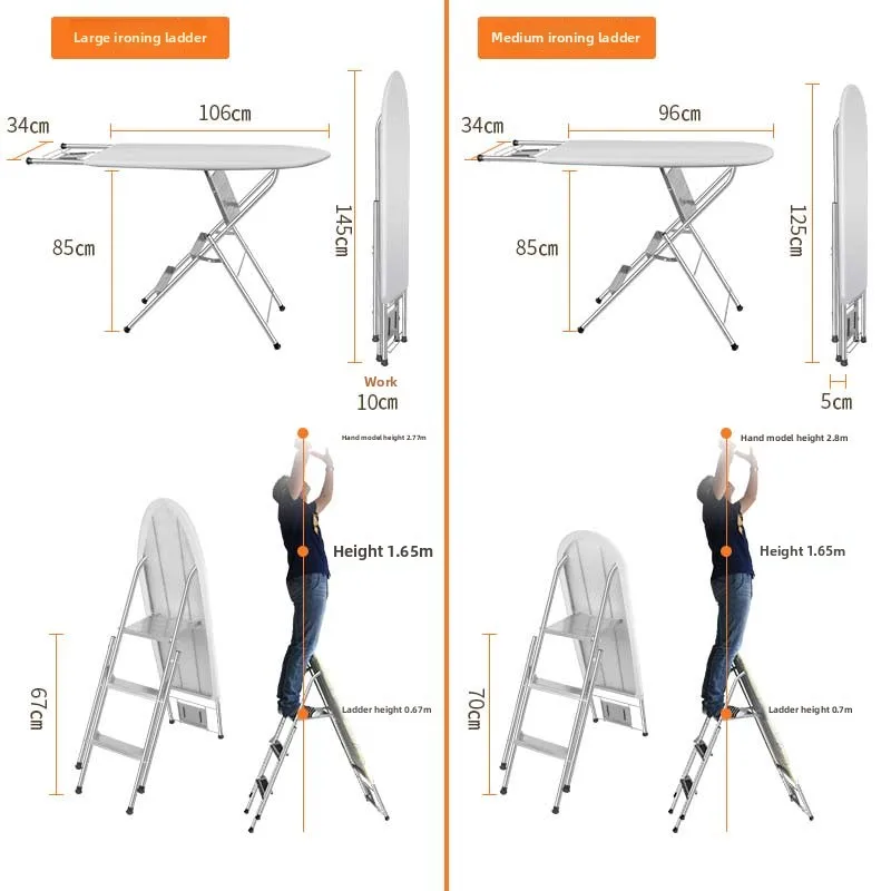 Dual-purpose Ironing Board Household Storage Folding Ladder Ironing Rack Ironing Table Multifunctional Electric Iron Board