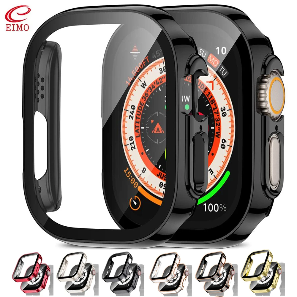 PC Cover for Apple Watch Ultra 49mm Screen Protector Case Straight Edge Cover iWatch series 8 7 41mm 45mm SE 6 5 4 44mm 40mm