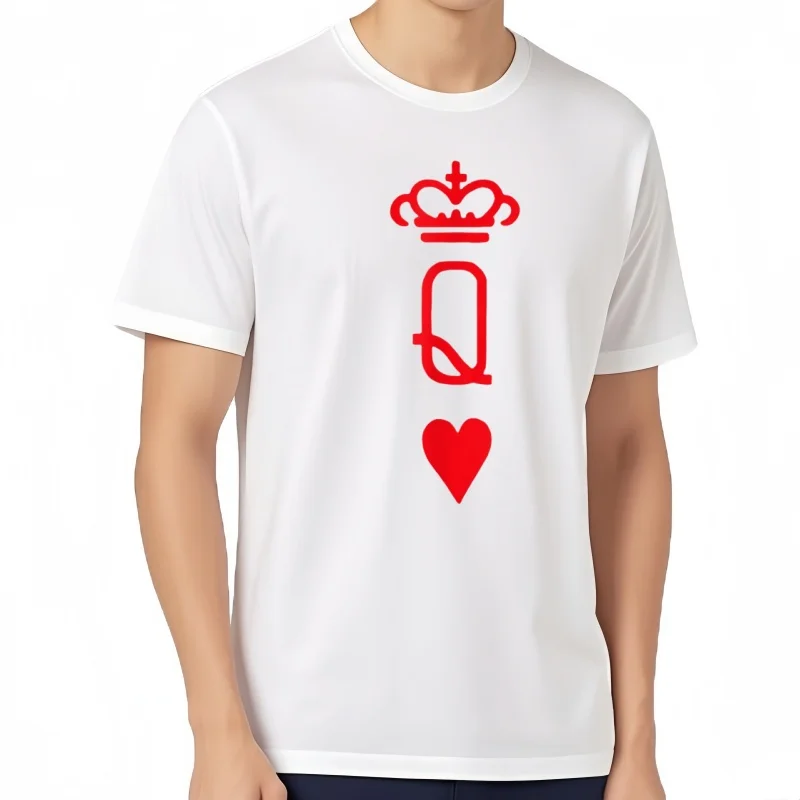 Top de naipes para mujeres y niñas, camiseta roja de Reina de corazones, Camiseta para Hombre, Ropa de calle de verano