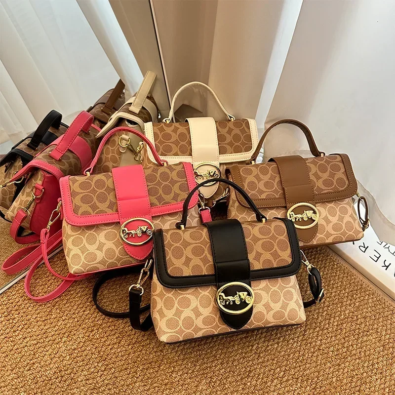 

2025 New Luxury Retro Personality Casual Women's One - shoulder Printed Small Square Bag