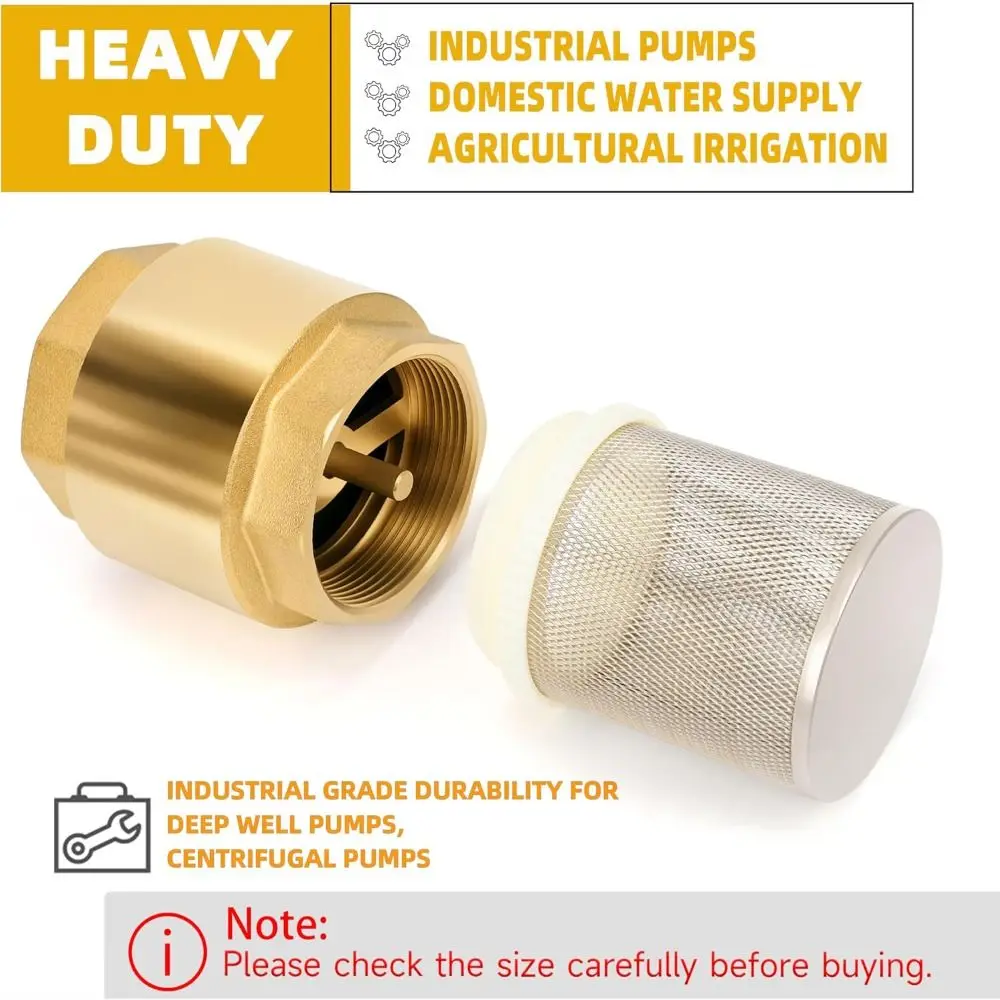 Durable Brass Material Foot Valve With Filter 1/2