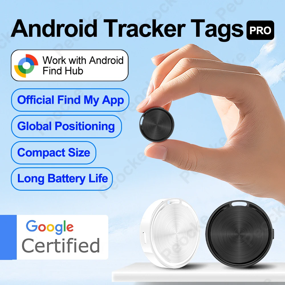 Bluetooth Car Mini GPS Tracker Works With Google Find Hub Device Smart Tag Locator Tracking for Android Key Wallet Bags Finder