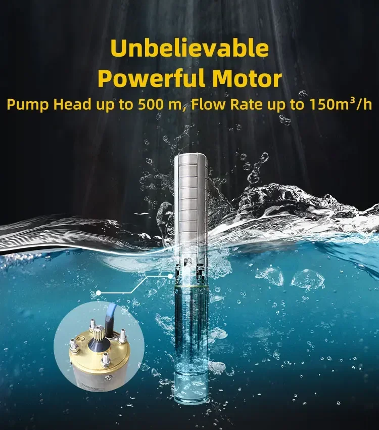 Solar Water Pump 12V/24V/48V Brushless Centrifugal/Stainless Steel Impeller/Deep Well Submersible Solar Water Pump