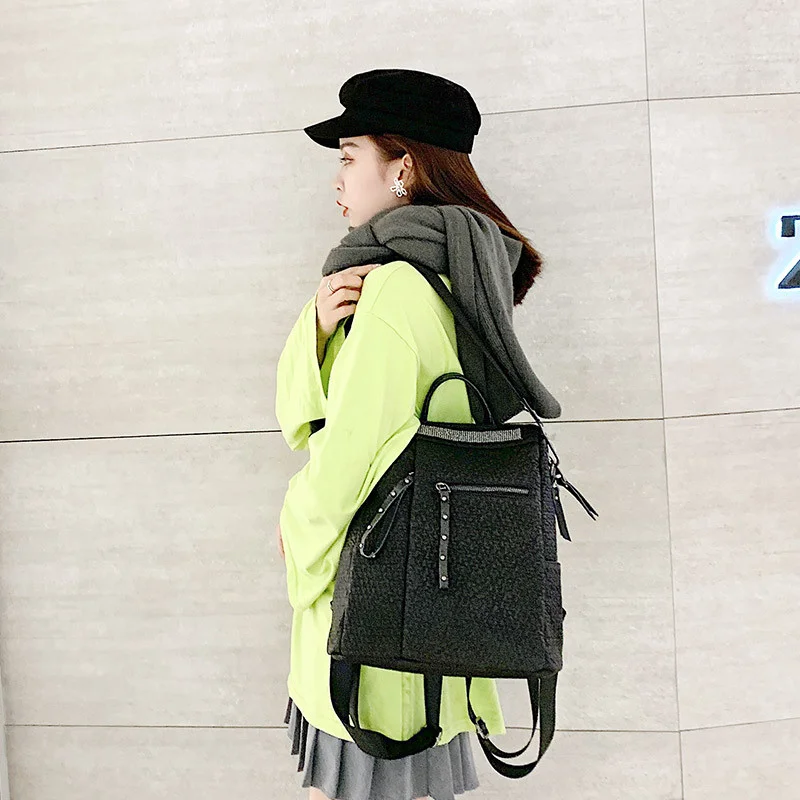 2024 New Fashion Korean Style Women Backpacks Large Capacity Anti-theft Travel Backpack For Female All-match Leisure Leather Bag