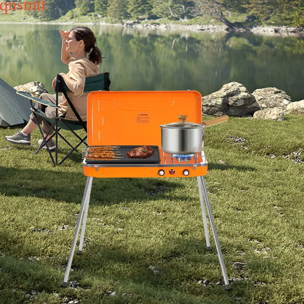 Cuisinière à gaz portable pour camping, cuisinière à gril d'extérieur, barbecue, pique-nique, cuisine de camping, 62