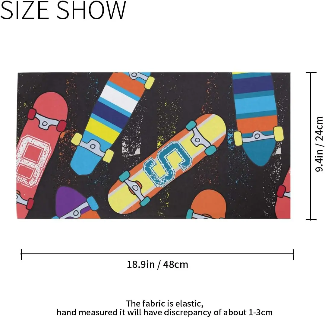 Cara de monopatín brillante, máscara para el sol y el polvo, pañuelos, polaina elástica sin costuras para el cuello, bufanda mágica, diadema, pasamontañas
