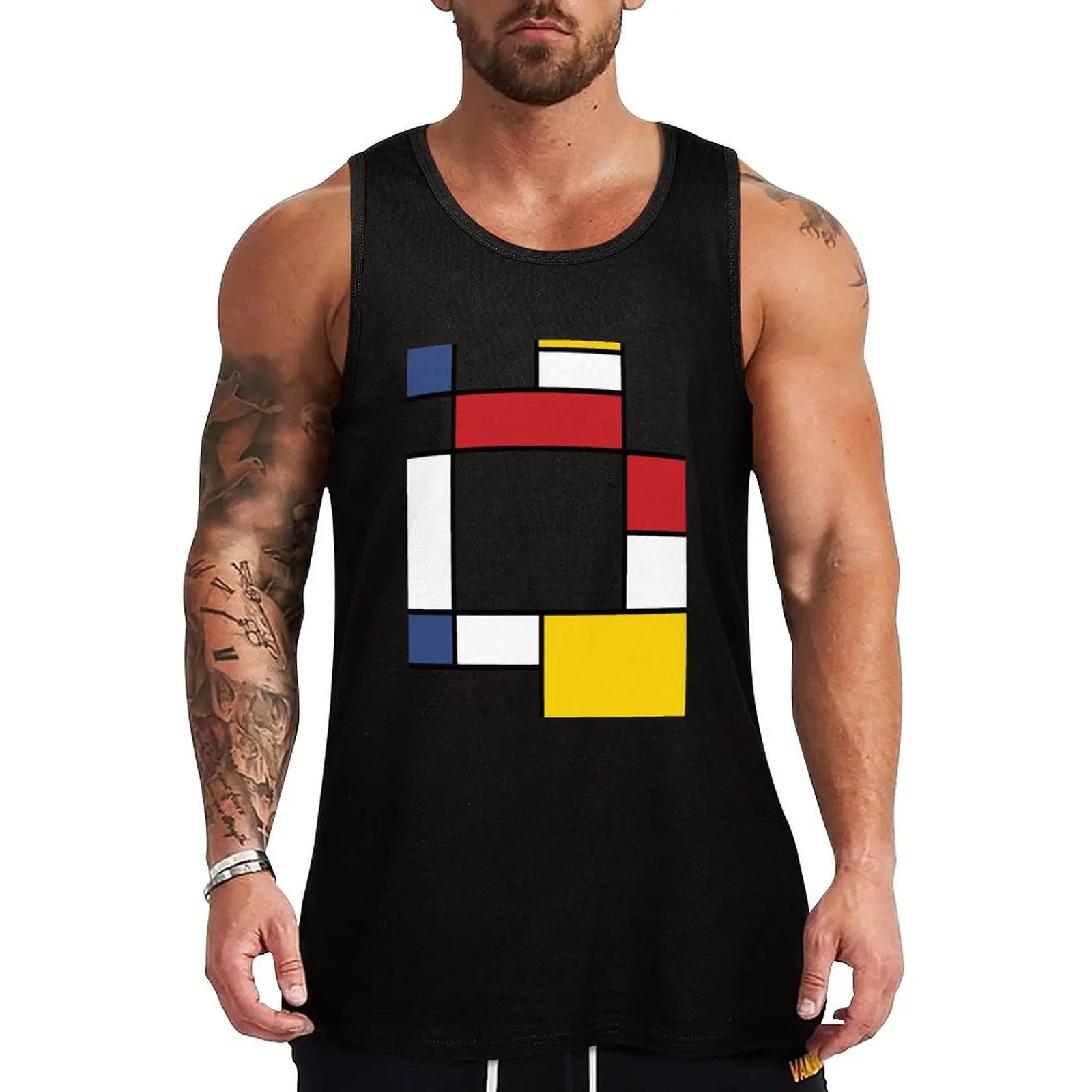 Mondrian Minimalist De Stijl Modern Art Piet mondrian abstract art Tank Top gym wear men man sexy?costume