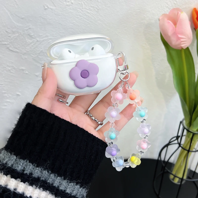 Realme用のかわいいウサギのイヤホンケース,Air 2,neo/q2,q2s,高品質の透明なシリコンハートの電話カバー,air pro/air 2