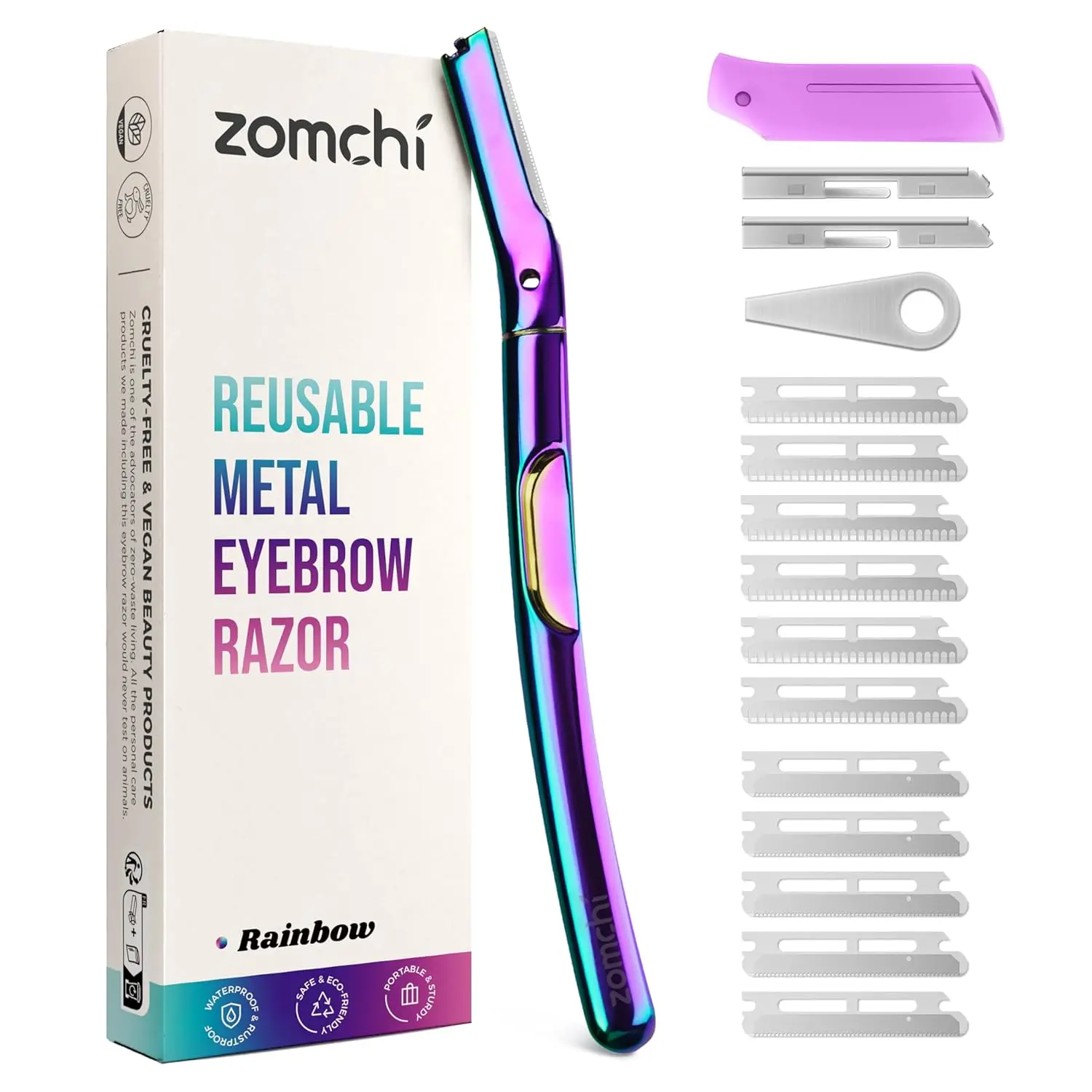 

Dermaplane Razor for Women Face, Facial Hair Remover with 11 Blades, Exfoliating Tool for Peach Fuzz & Eyebrow Shaping, Metal