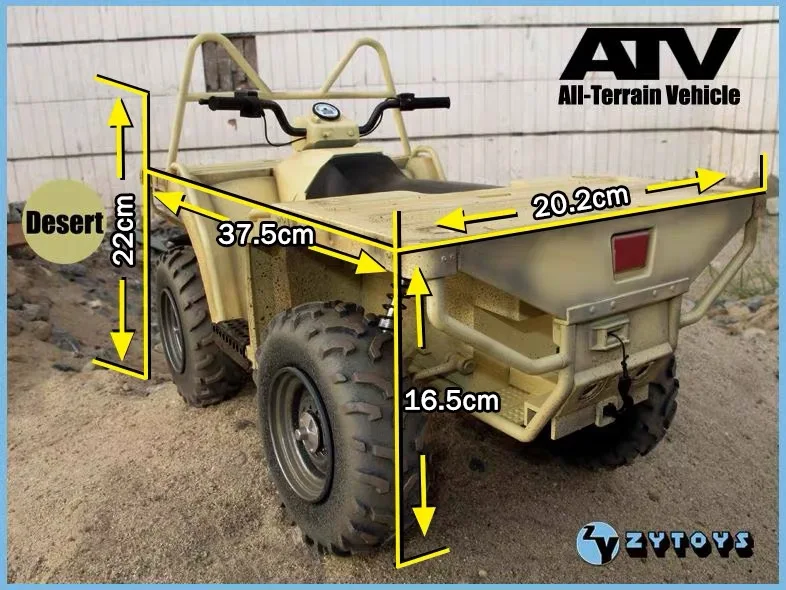 Nuevo ZYTOYS 1/6 ATV vehículo todoterreno motocicleta coche de playa Motor figura de acción militar soldado colección de moda