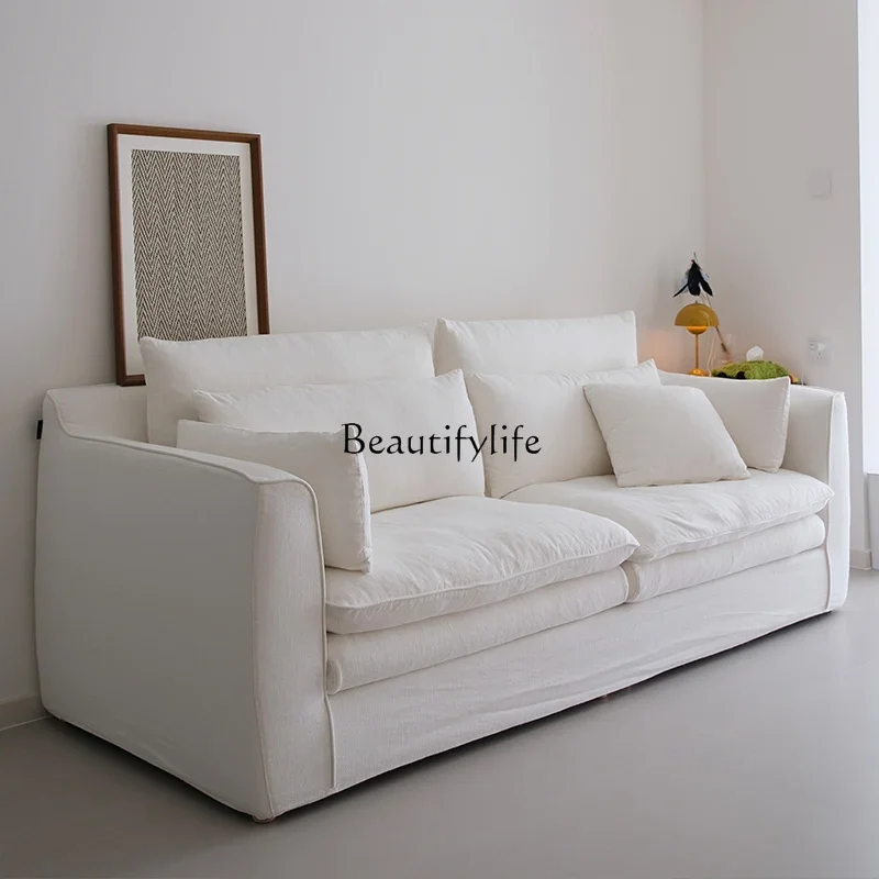 

White removable skirt hyacinth living room wabi sand cloud sofa