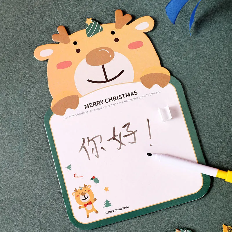 Christmas Erasable Drawing Board Children's Cartoon Animal Doodle Drawing Board Early Childhood Learning Montessori Puzzle Toys