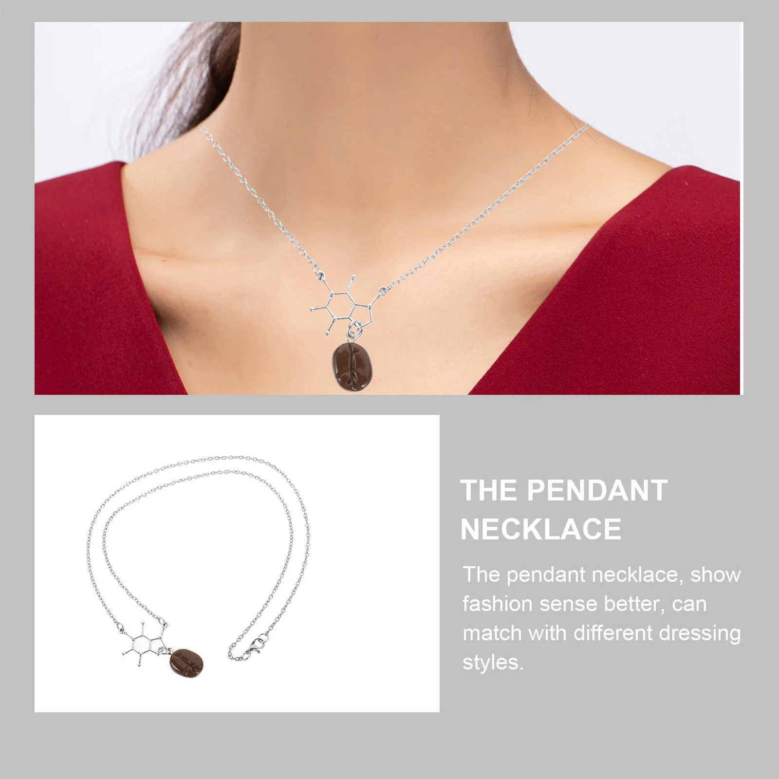 القهوة عاشق قلادة قلادة سبائك الراتنج ضوء القهوة الفول المجوهرات قلادة للنساء العصرية الأزياء هدية سحر #6