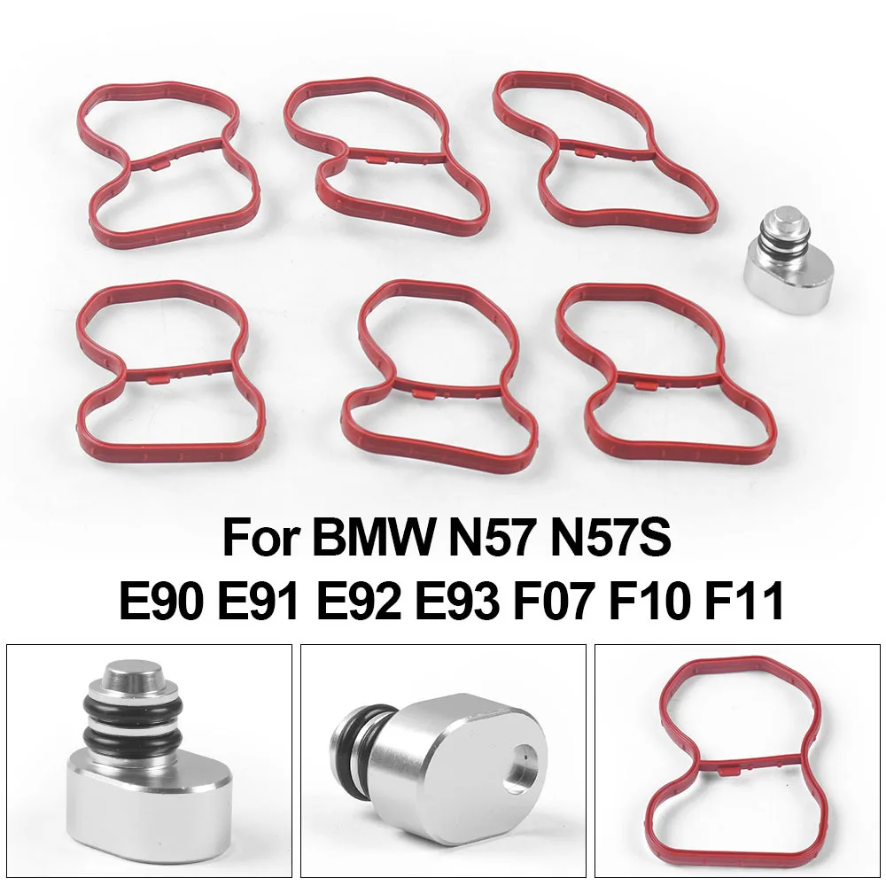 For BMW Swirl Flaps Plug Remove Kit Delete Kit With 6 Gaskets For N57 N57S E90 E91 E92 E93 F07 F10 F11