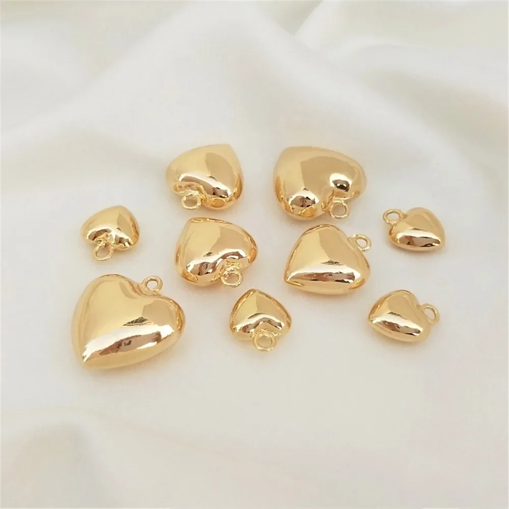 14K Gold Plated Bright heart heart pendant diy bracelet clavicle necklace pendant