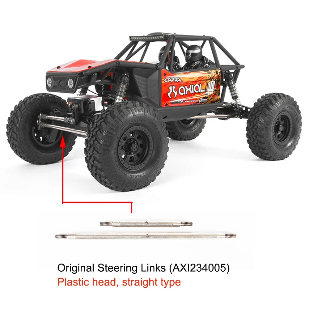 2Pcs Adjustable Steering Links Metal Rod End for 1/10 RC Crawler Axial Capra 1.9 Unlimited Trail Buggy RTR and Kit Upgrade