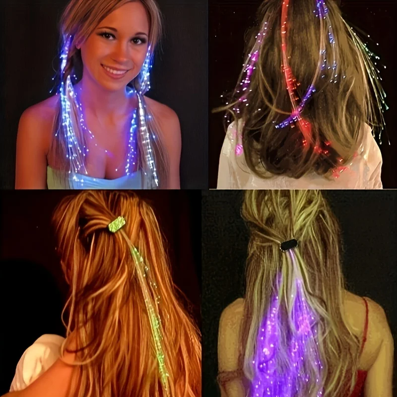 10pcs LED Light Hair Barrettes Light-Up Fiber Optic LED Hair Barrettes Party Favors for Bar Hairpin Hair Clip Glow in the Dark