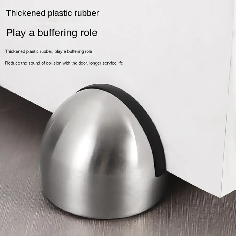 New Stainless Steel Door Stopper Non Punching Nail-free Door Suction Hardware Anti-collision Door Stop Door