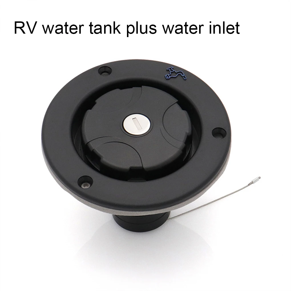 Water Tank Inlet For Outdoor Adventures - Durable And Safe Water Fill Hatch Inlet Fresh Water Fill black