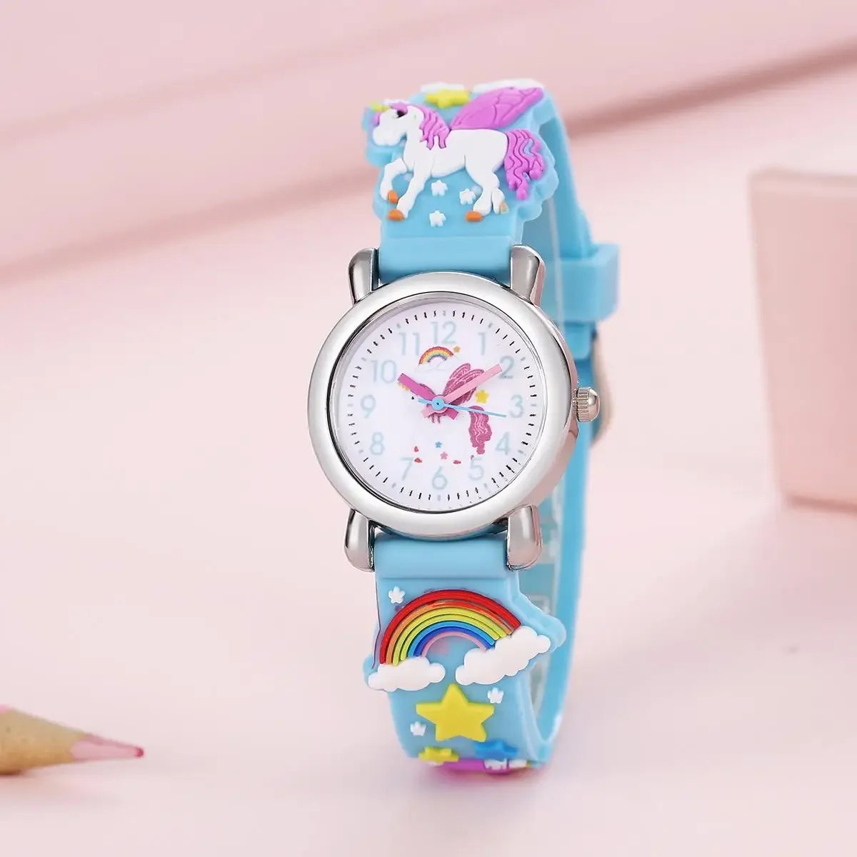 Montre à quartz avec bracelet en silicone pour enfants, montre de dessin animé pour enfants, temps d'étude pour fille, document de bonbons mignon, motif Nairobi Orn, cadeau d'anniversaire