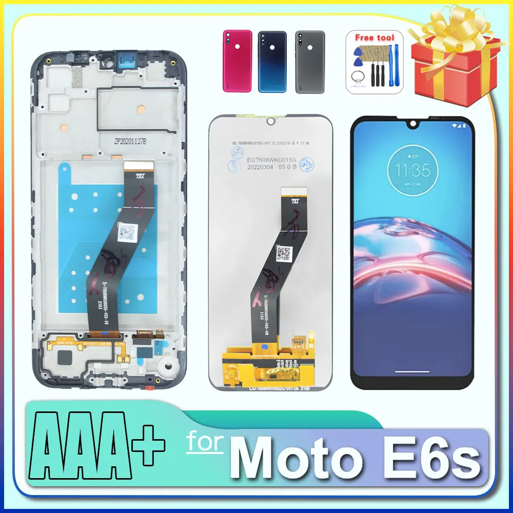 Pantalla LCD para Motorola Moto E6s LCD 2020 XT2053-1, Reemplazo del Ensamblaje del Digitalizador de Pantalla Táctil para Moto E6s LCD con Marco
