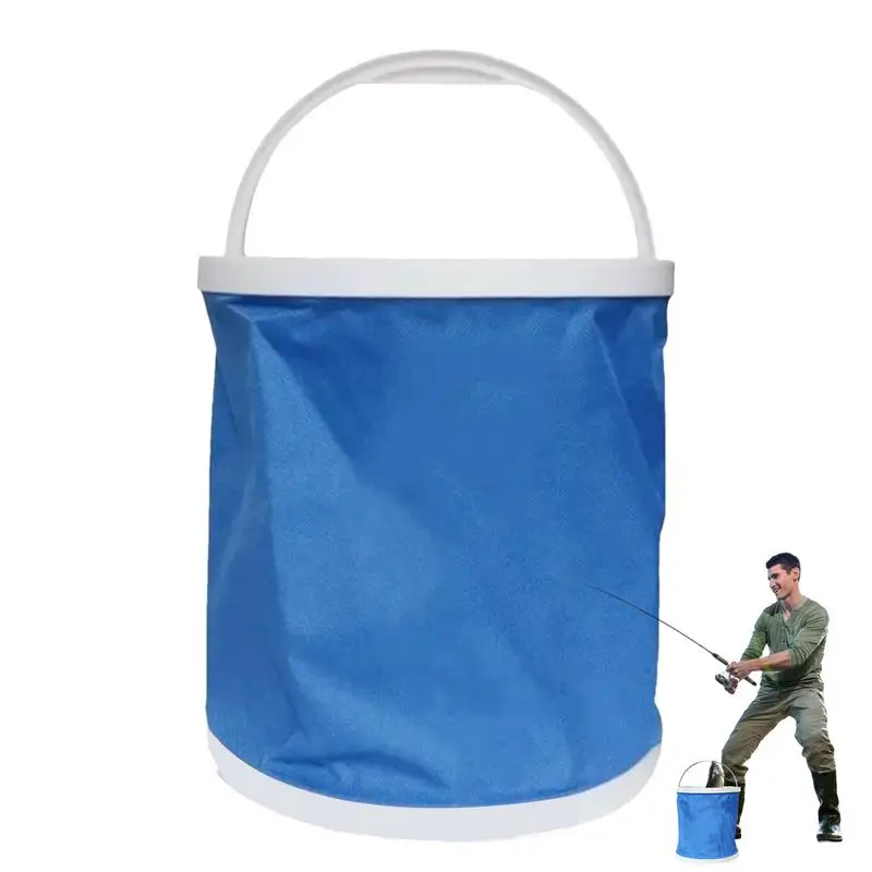 Foldable Water Bucket Portable Camping Bucket Outdoor Basin Bucket Folding Camp Wash Basin Multipurpose Leakproof Fishing Bucket