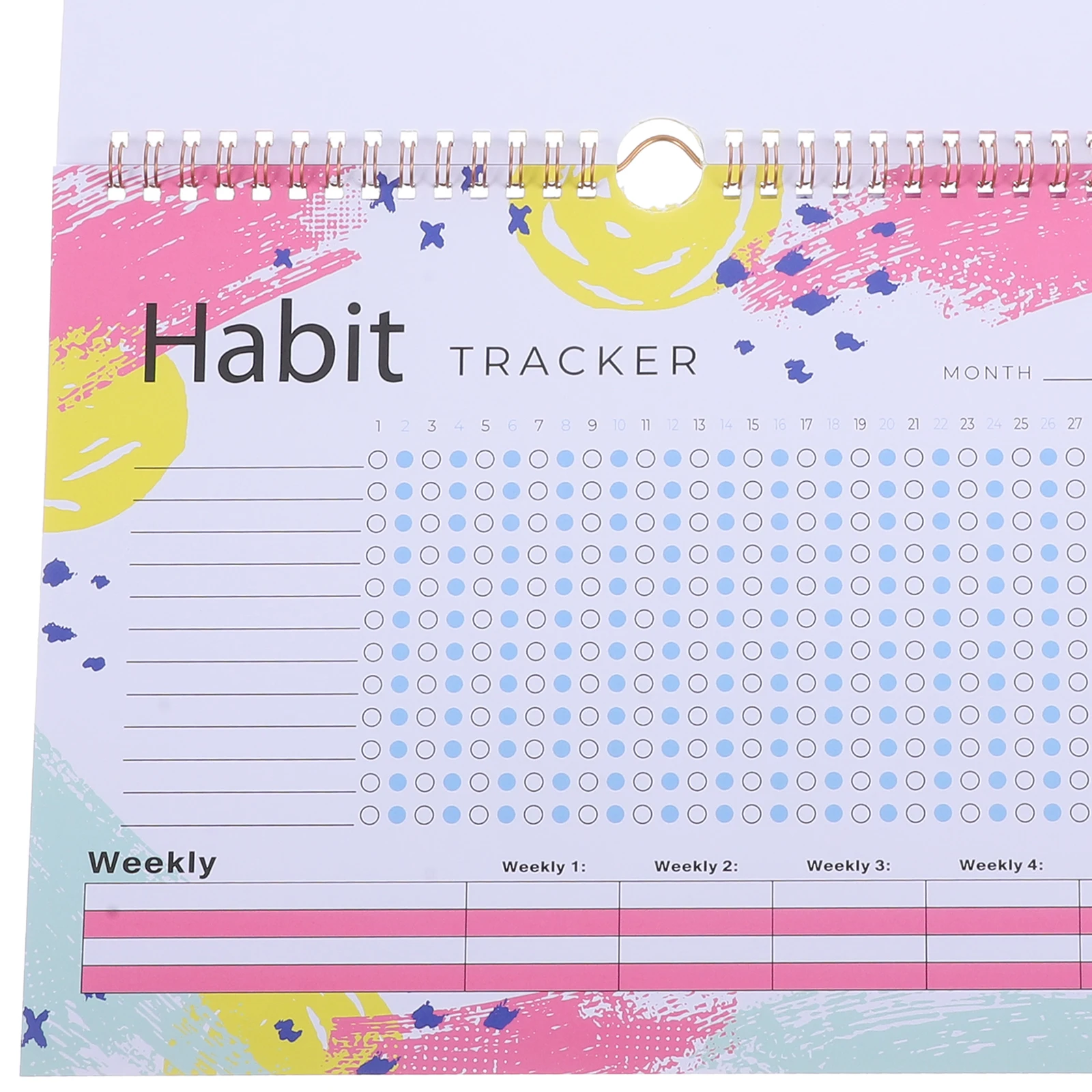 

Undated Habit Tracker Planner Daily Goal Journal Simple Design Workout Mood Tracker Monthly Schedules Calendar Plan Diary