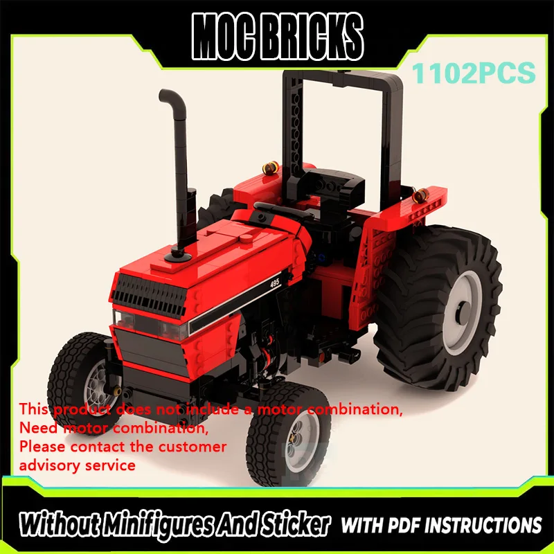 

City Car Model MOC Building Bricks Agricultural Red Tractor Modular Technology Gifts Holiday Assemble Children Toys Suit