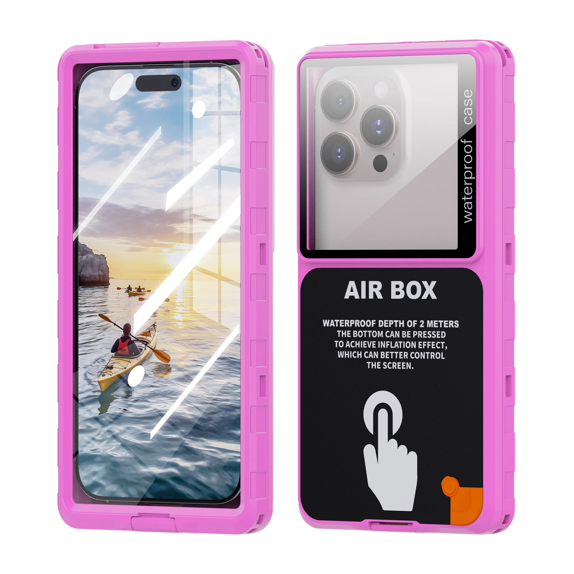 Shellbox waterdichte telefoonhoes voor 6,9' apparaten transparant universeel touchscreen onderwater stof- en valbescherming IP68 nieuw