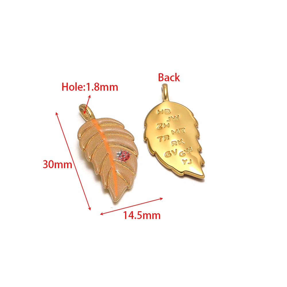 4 Stück Edelstahl-Emaille-Insekten- und Blatt-Anhänger für DIY-Kinder-Schmuckherstellung, Ohrringe, Armbänder und Zubehör – Detail 1