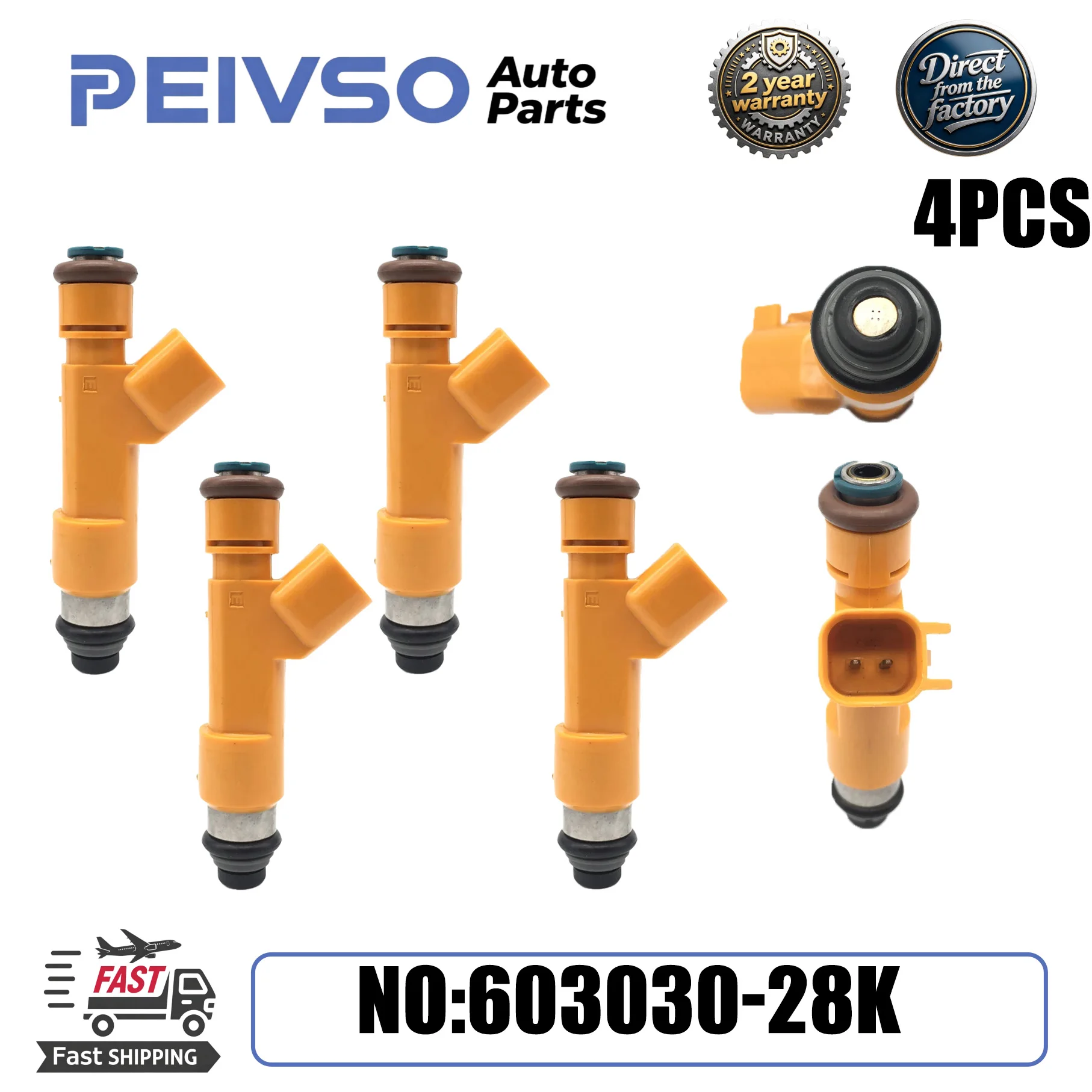 PEIVSO 4pcs 3603030-28K High-Quality Fuel Injectors 103072116 360303028K For FAW XIALI N5 FAW V2 V5 Charlie N5