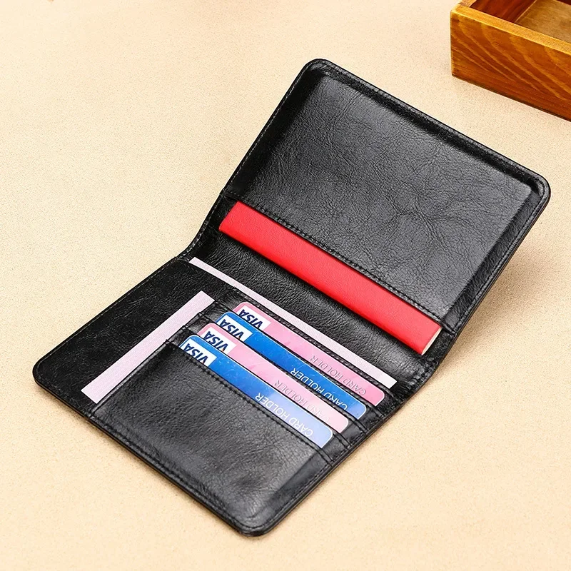 Vintage Genuine Leather Passport Cover Women Men Travel Wedding Passport Covers Holder Card Holder Wallet Pouch