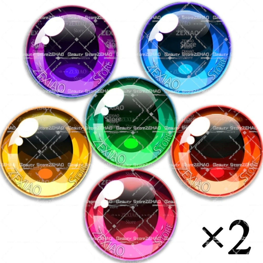 12Pcs/Bag 10MM-40MM Blythe Doll Eye Chips Colorful Pupil Eyes Chips 14mm Thin Pupil Eyes Accessories Eyes Chips Gift MS002 view 3