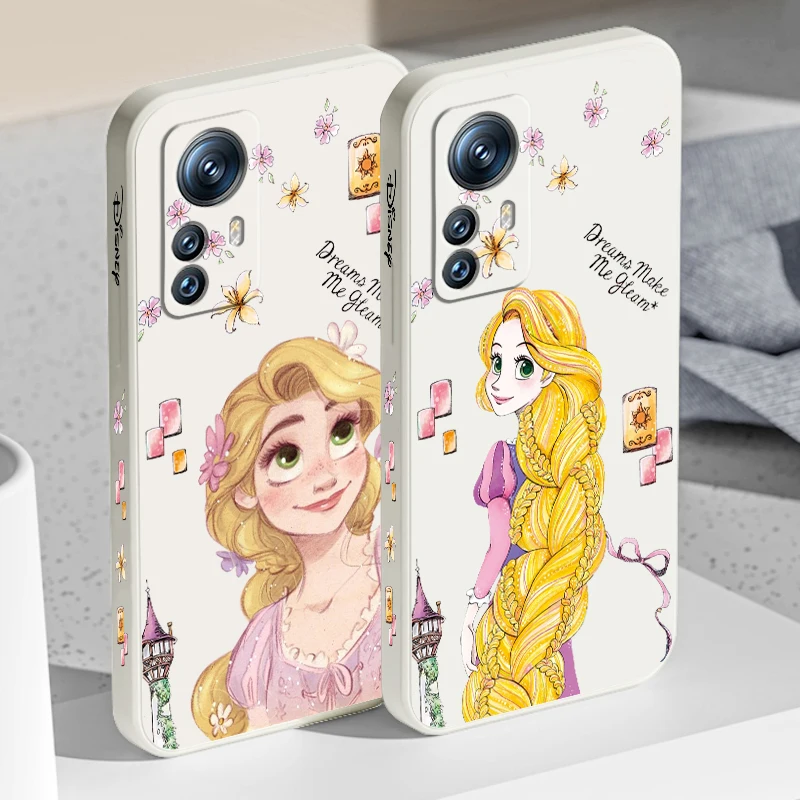 Princess Tangled Rapunzel Liquid Left Rope For Xiaomi Mi 13 12T 12 11T 11i 11 A3 10T 10 CC9E 9 Pro Lite Ultra 5G Back