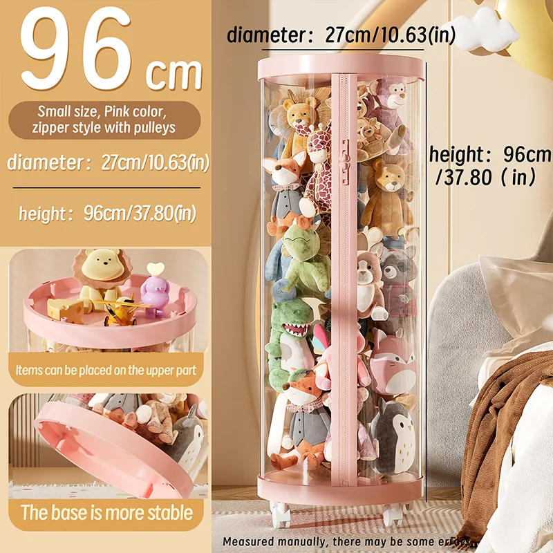 Transparante pop opbergdoos knuffel organisatie speelgoed opbergbuis DIY rits bakken kind kerstcadeau kinderspeelgoed organisator - afbeelding 1