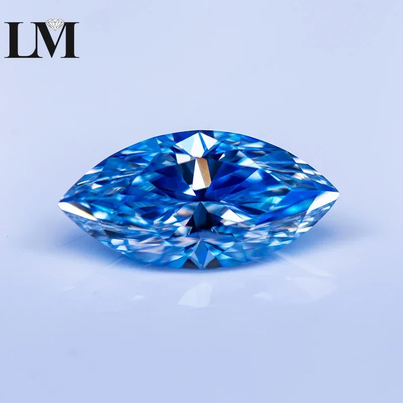 

Moissanite Gemstone Ice Blue Color Marquise Cut Lab Grown Diamond for Charms DIY Advanced Jewelry Making Materials Free Delivery