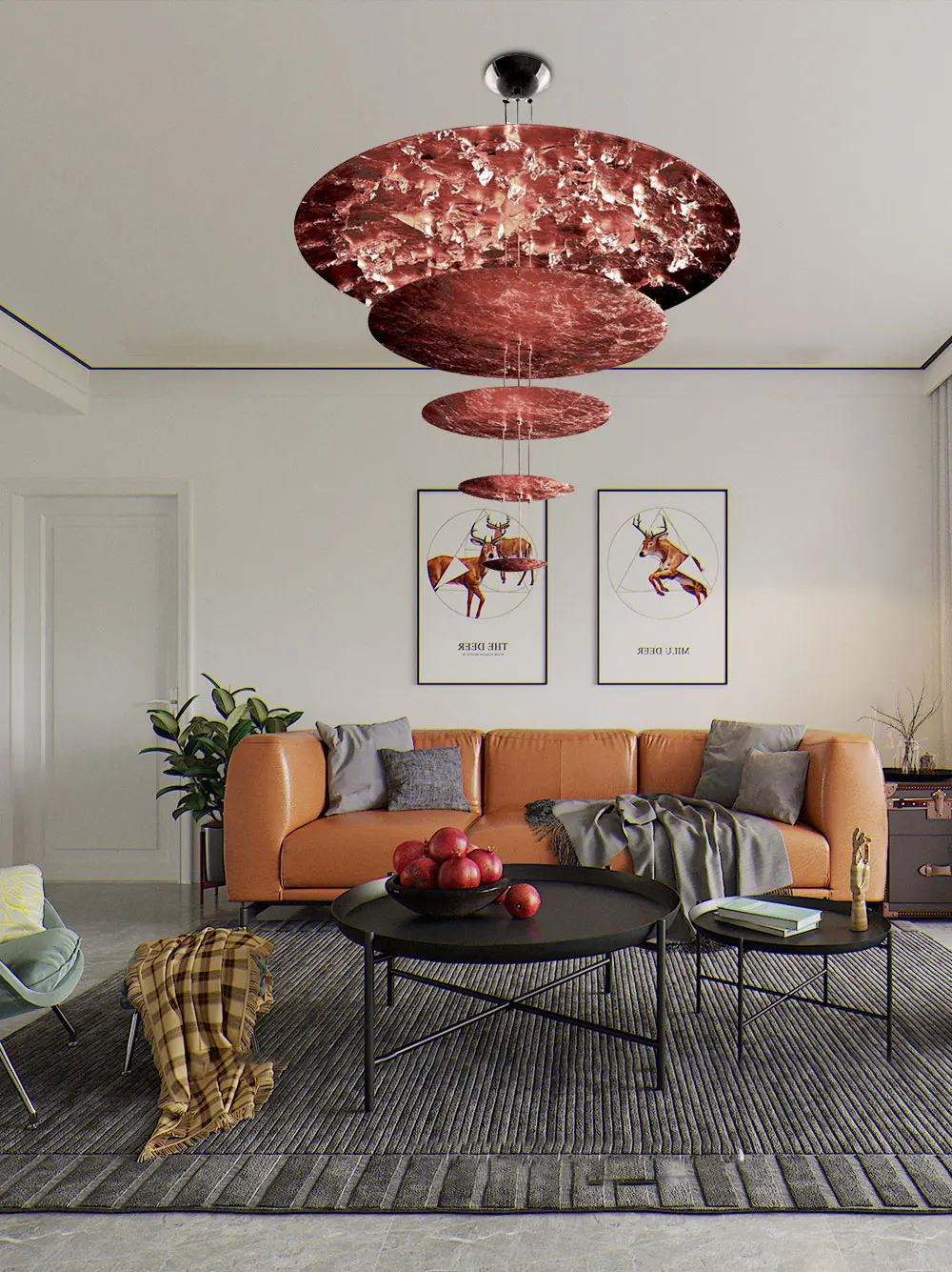 2 Layer Chrome Umbrella Dimmable LED Chandelier