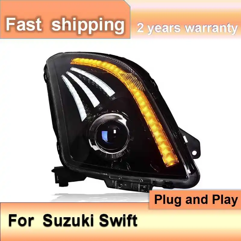 اكسسوارات السيارات لسوزوكي سويفت كشافات 2005-2016 سويفت العلوي DRL بدوره إشارة منخفضة عالية شعاع العارض عدسة